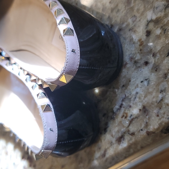 Valentino Sz 39 Rockstud Flats Patent Leather Point Toe - Picture 3 of 7
